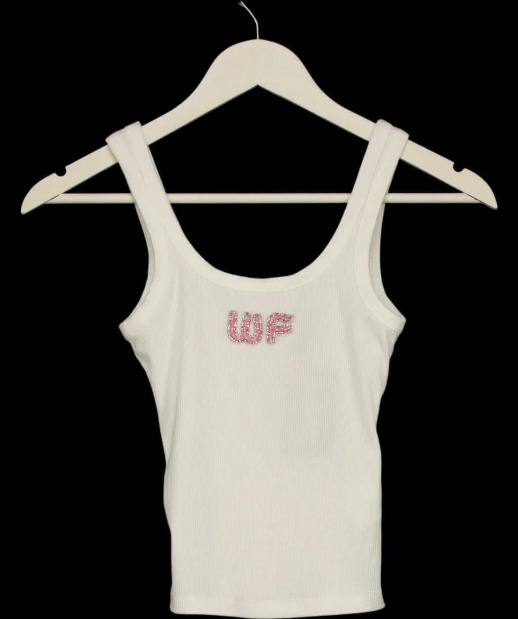 WHITE FOX White x Always Recognised Rib Tank White, size UK XS — detail