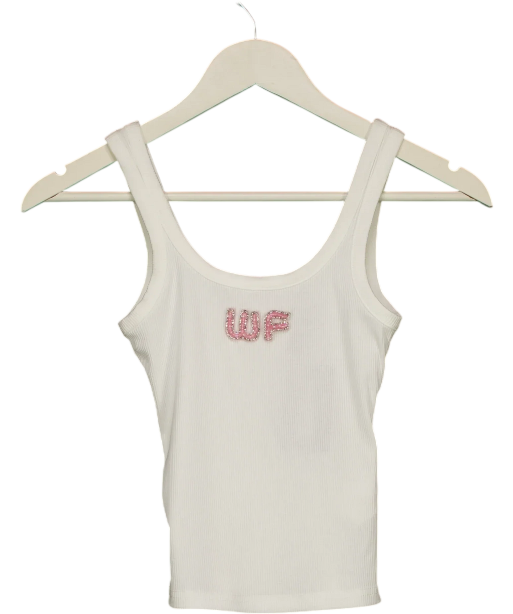 WHITE FOX White x Always Recognised Rib Tank White, size UK XS — front