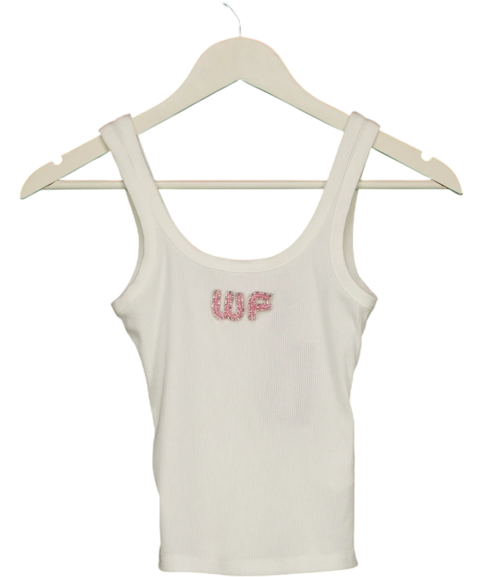WHITE FOX White x Always Recognised Rib Tank White, size UK XS — front
