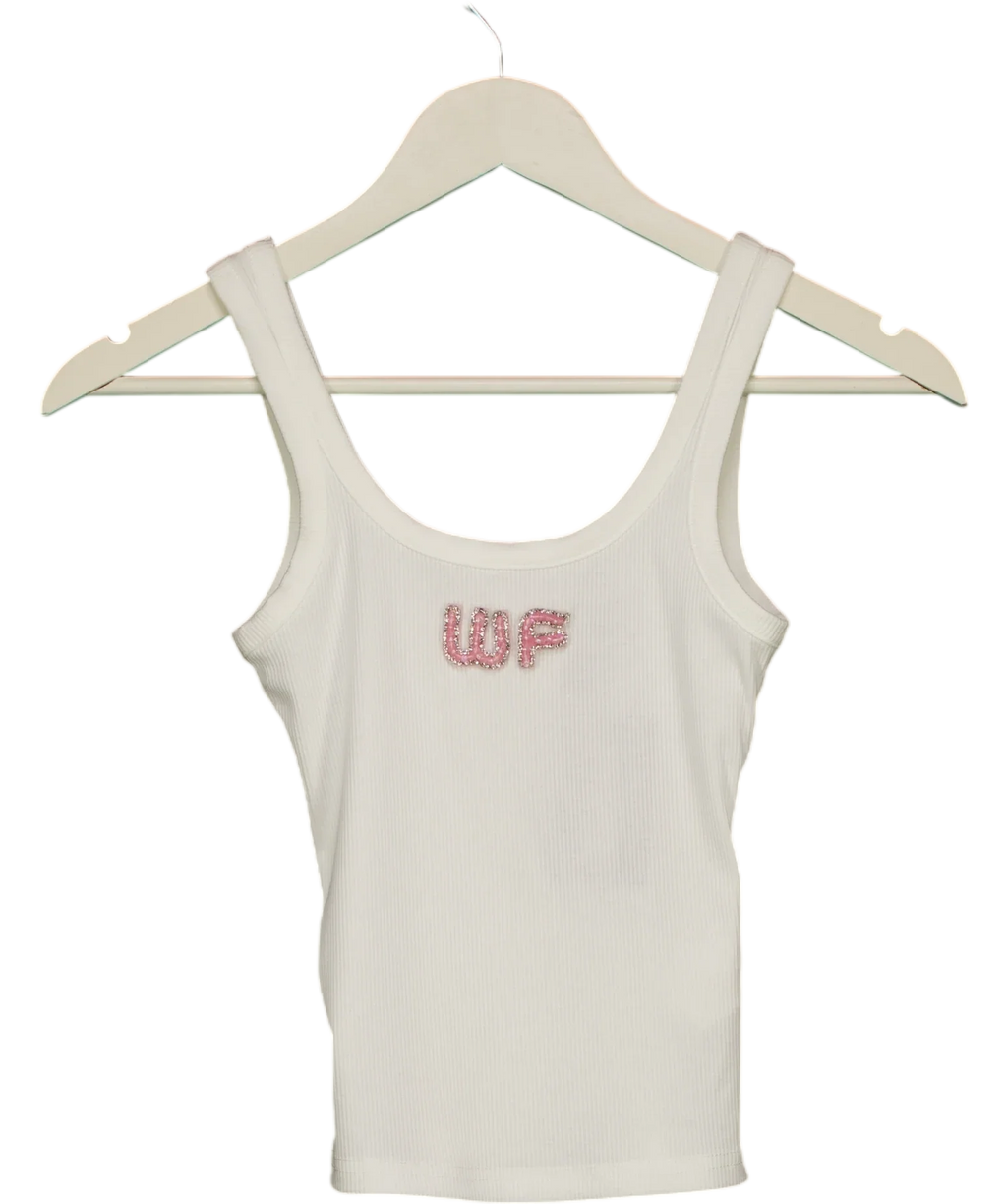WHITE FOX White x Always Recognised Rib Tank White, size UK XS — front