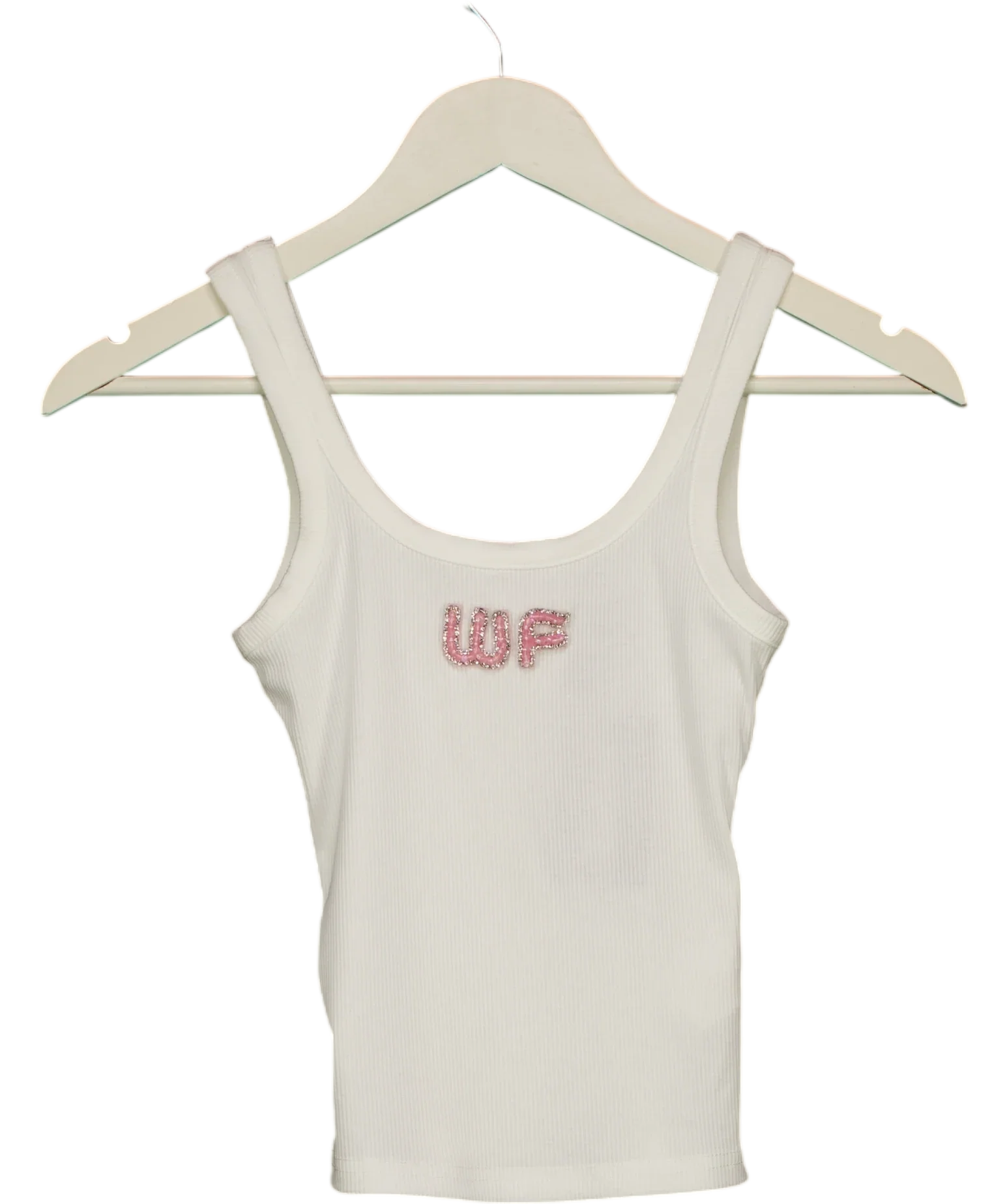 WHITE FOX White x Always Recognised Rib Tank White, size UK XS — front