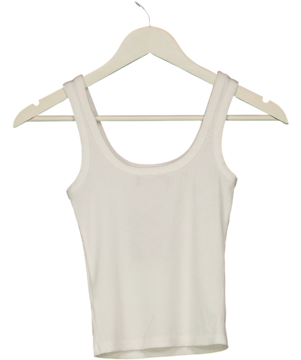 WHITE FOX White Be The One Beaded Shell Rib Tank White, size UK XS — back