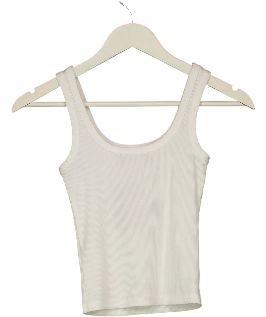 WHITE FOX White Be The One Beaded Shell Rib Tank White, size UK XS — back