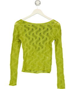 ZARA Green Open Back Lace Top, size UK S — front