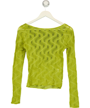 Zara Open Back Lace Top Green UK S