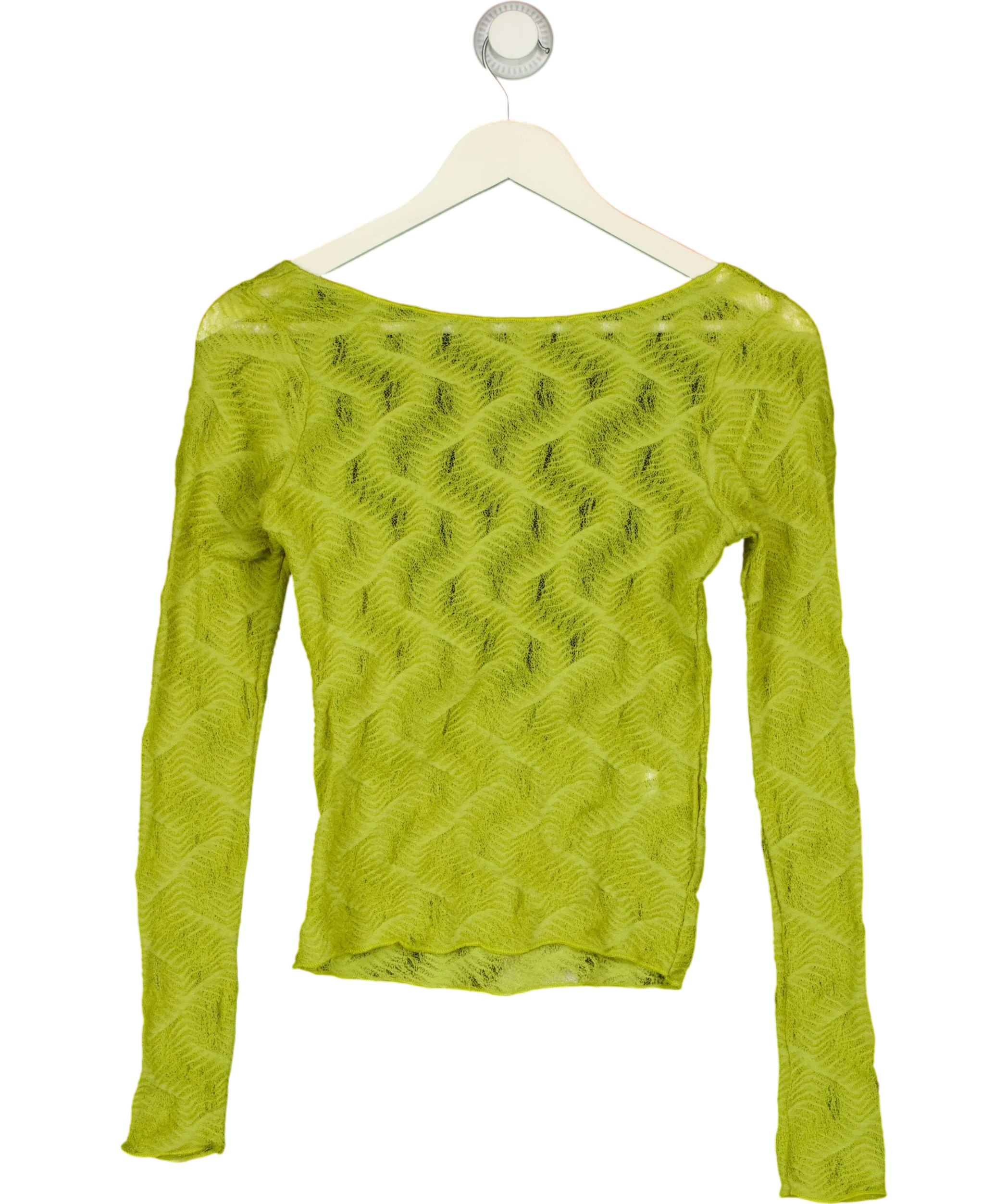 ZARA Green Open Back Lace Top, size UK S — front