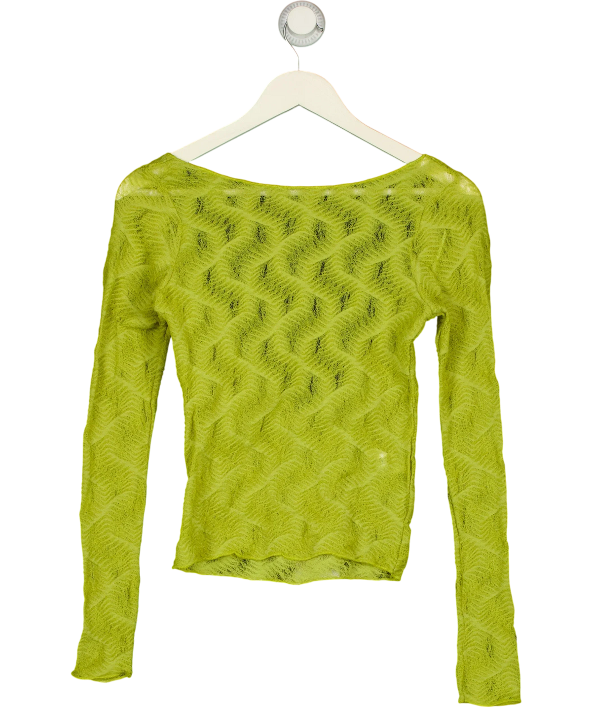 ZARA Green Open Back Lace Top, size UK S — front