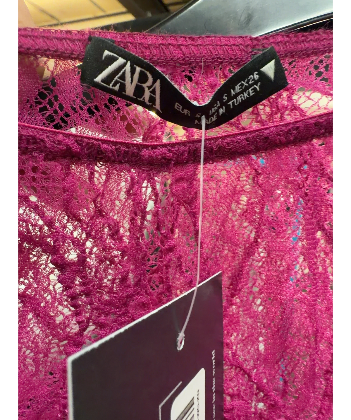 ZARA Pink pink floral lace bodysuit, size UK S — detail