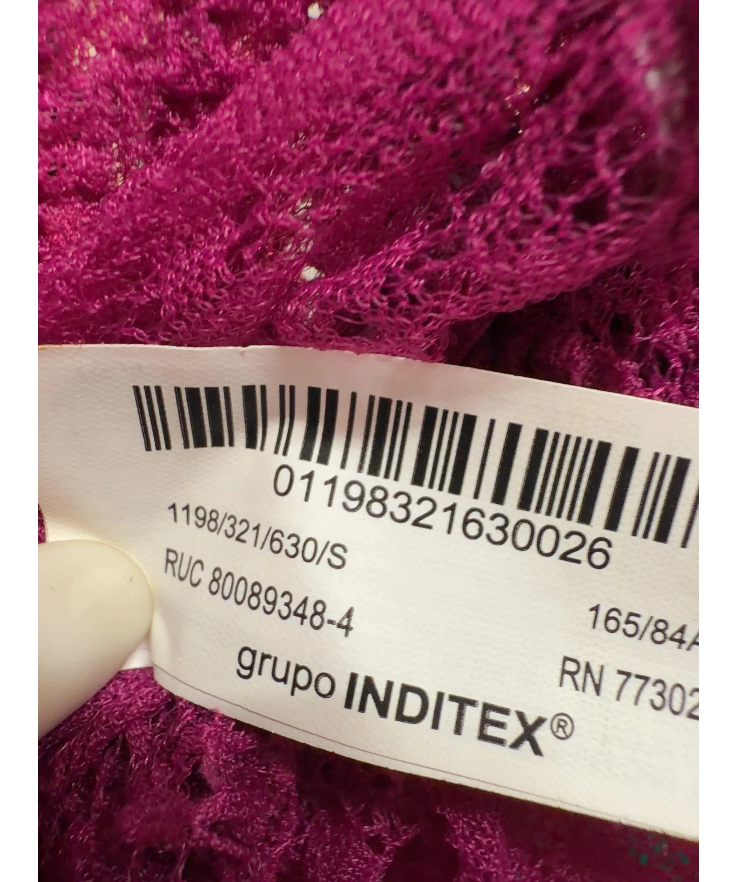 ZARA Pink pink floral lace bodysuit, size UK S — label