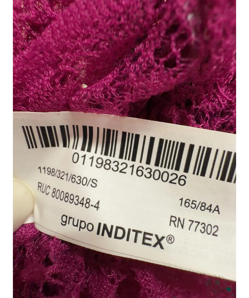 ZARA Pink pink floral lace bodysuit, size UK S — care label