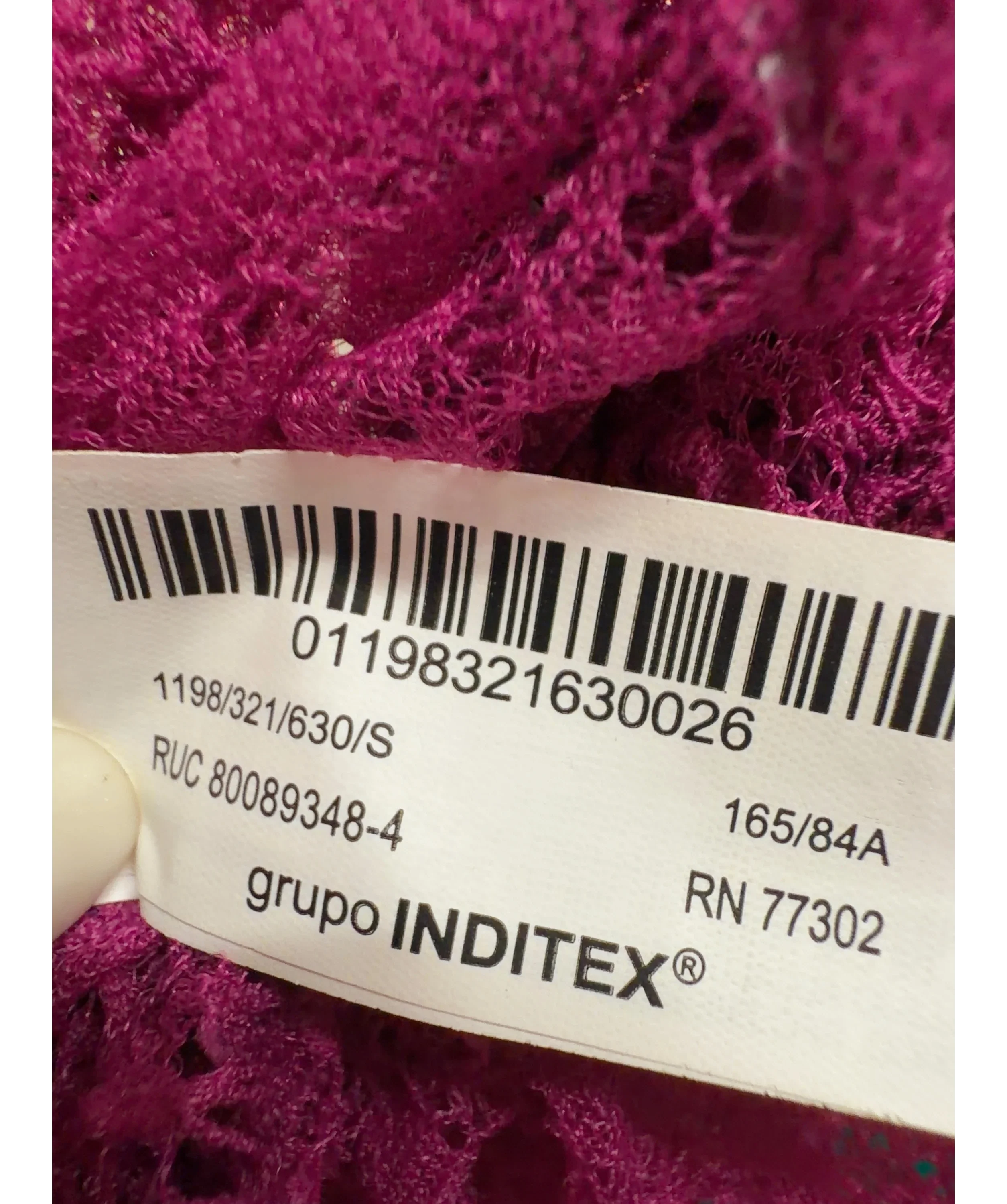 ZARA Pink pink floral lace bodysuit, size UK S — care label