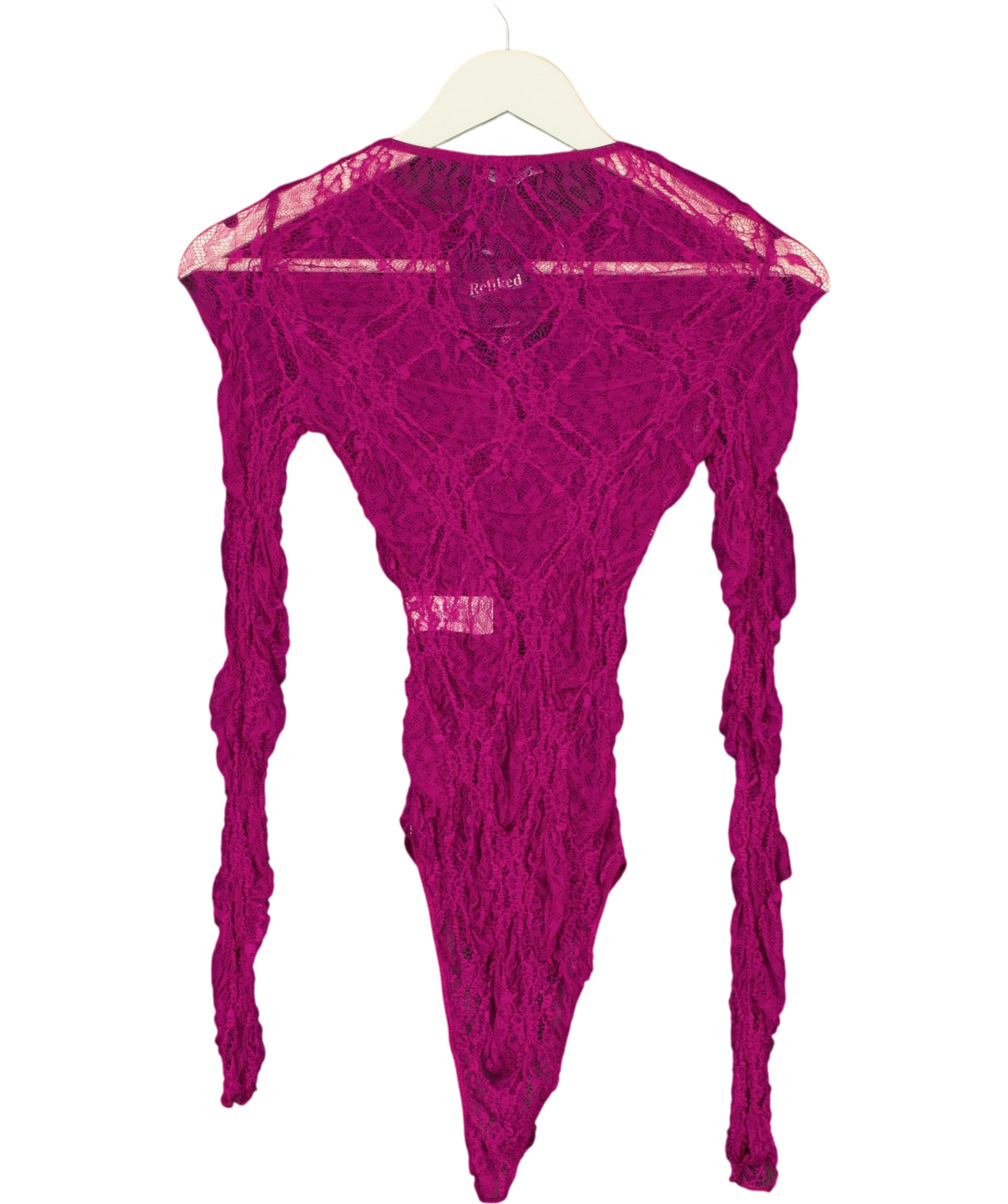ZARA Pink pink floral lace bodysuit, size UK S — back