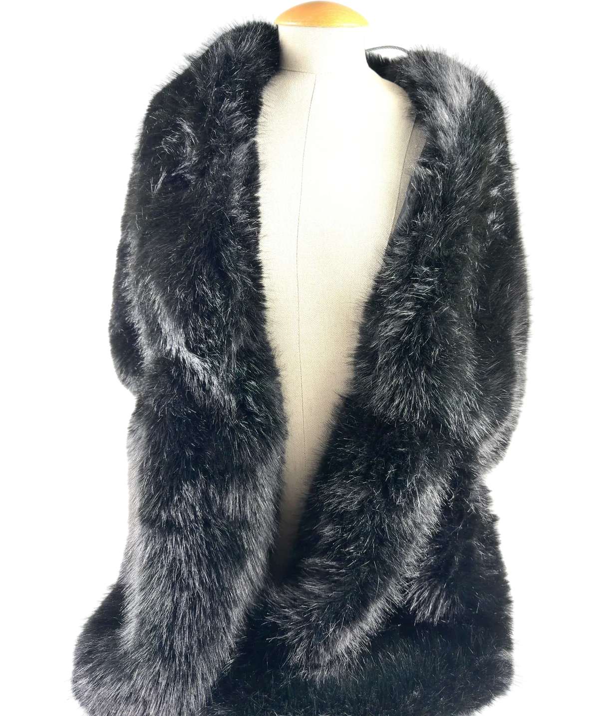 Unbranded Black Black Faux Fur Shrug — front