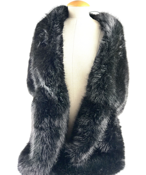 Black Faux Fur Shrug One Size