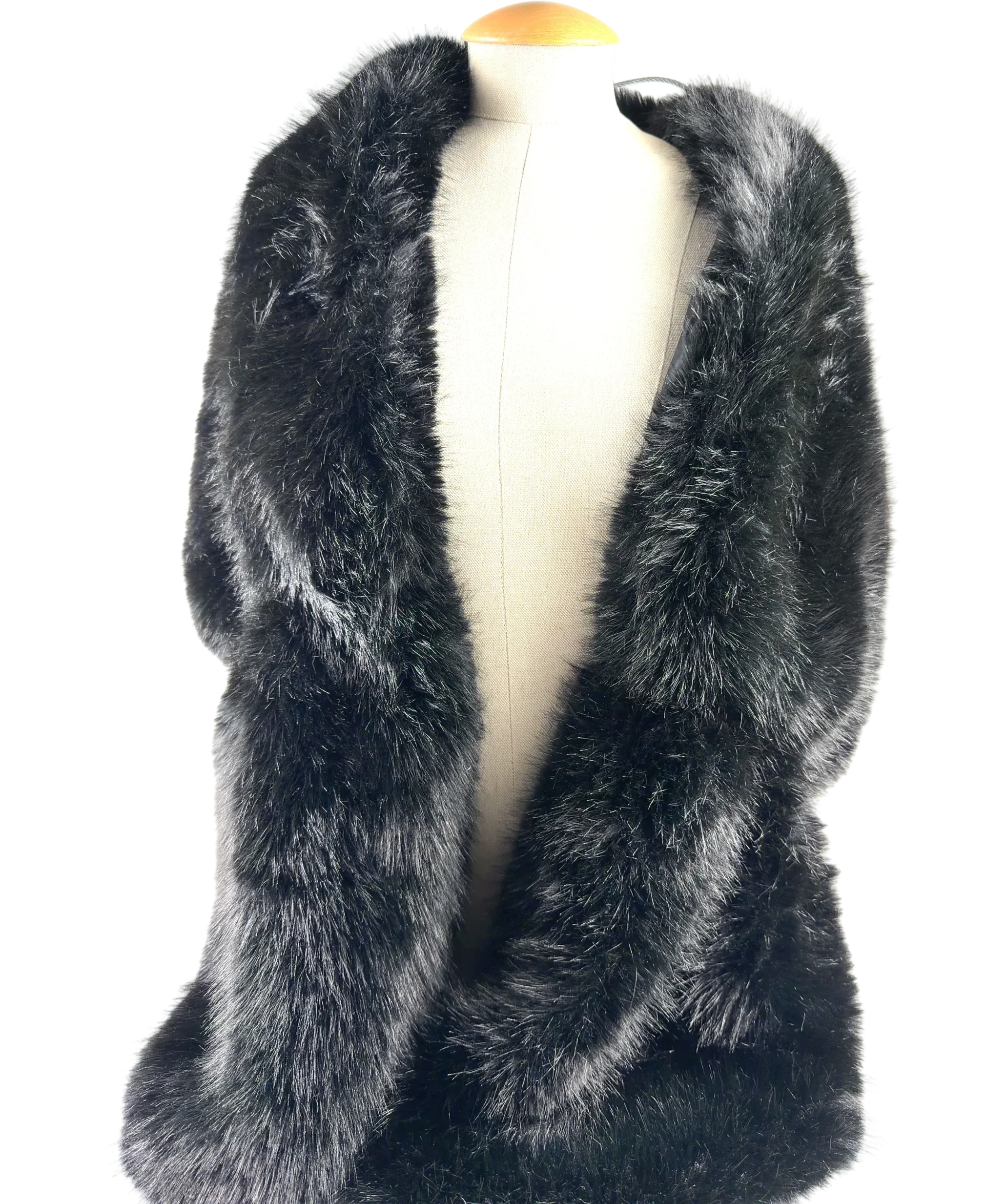 Unbranded Black Black Faux Fur Shrug — front