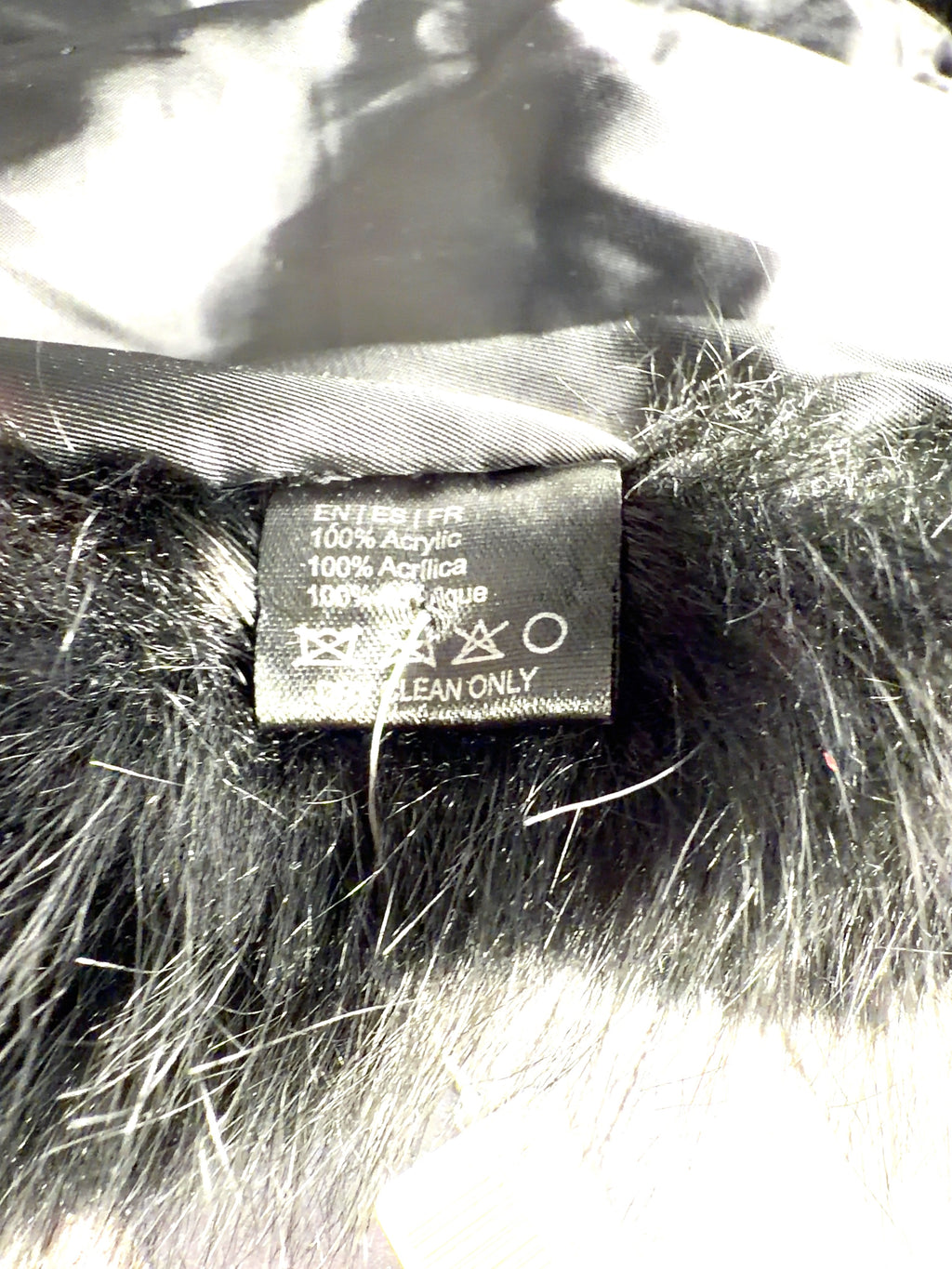 Unbranded Black Black Faux Fur Shrug — label