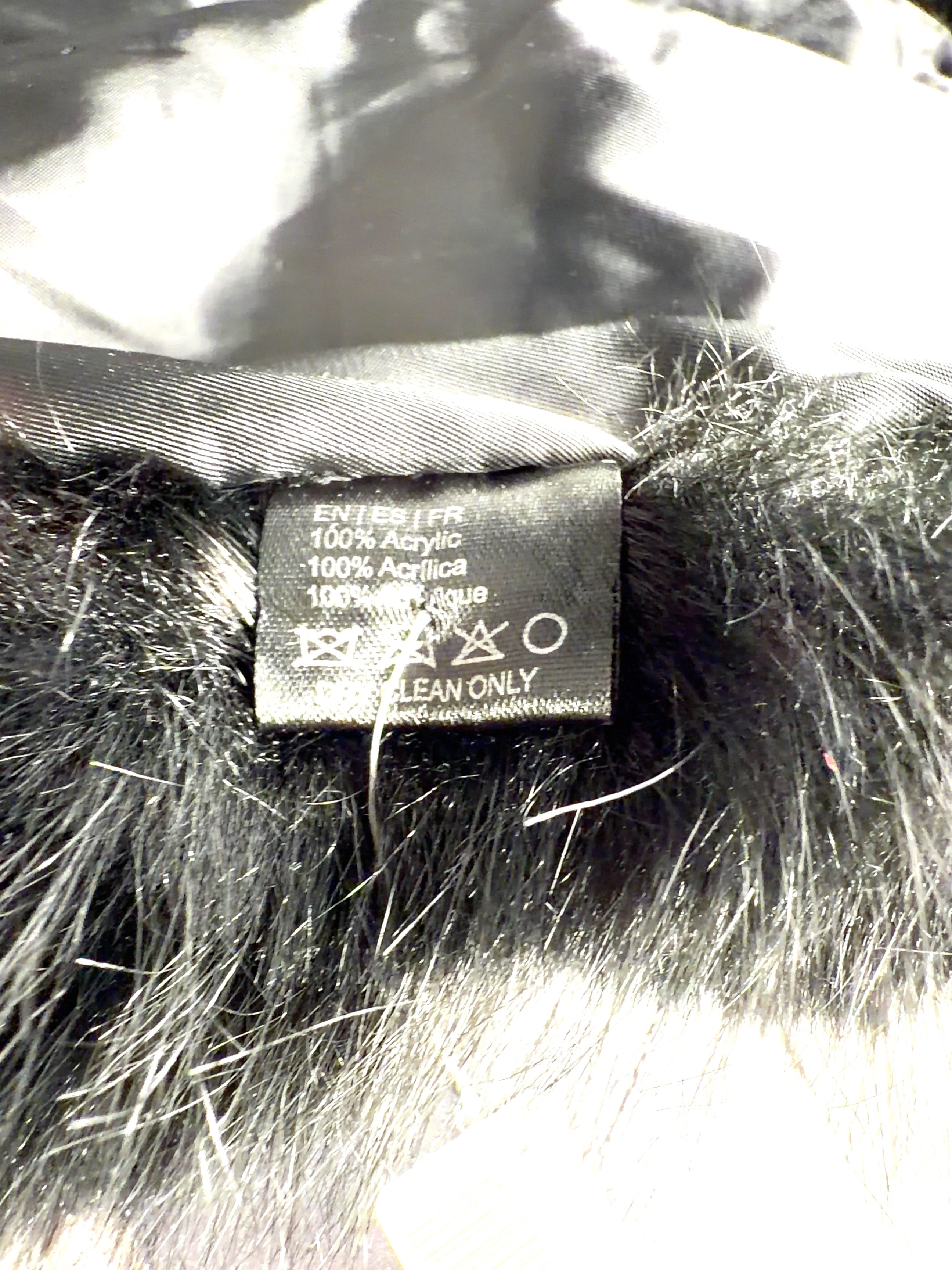 Unbranded Black Black Faux Fur Shrug — label