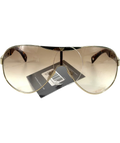 Emporio Armani Brown shield sunglasses, size UK M — front