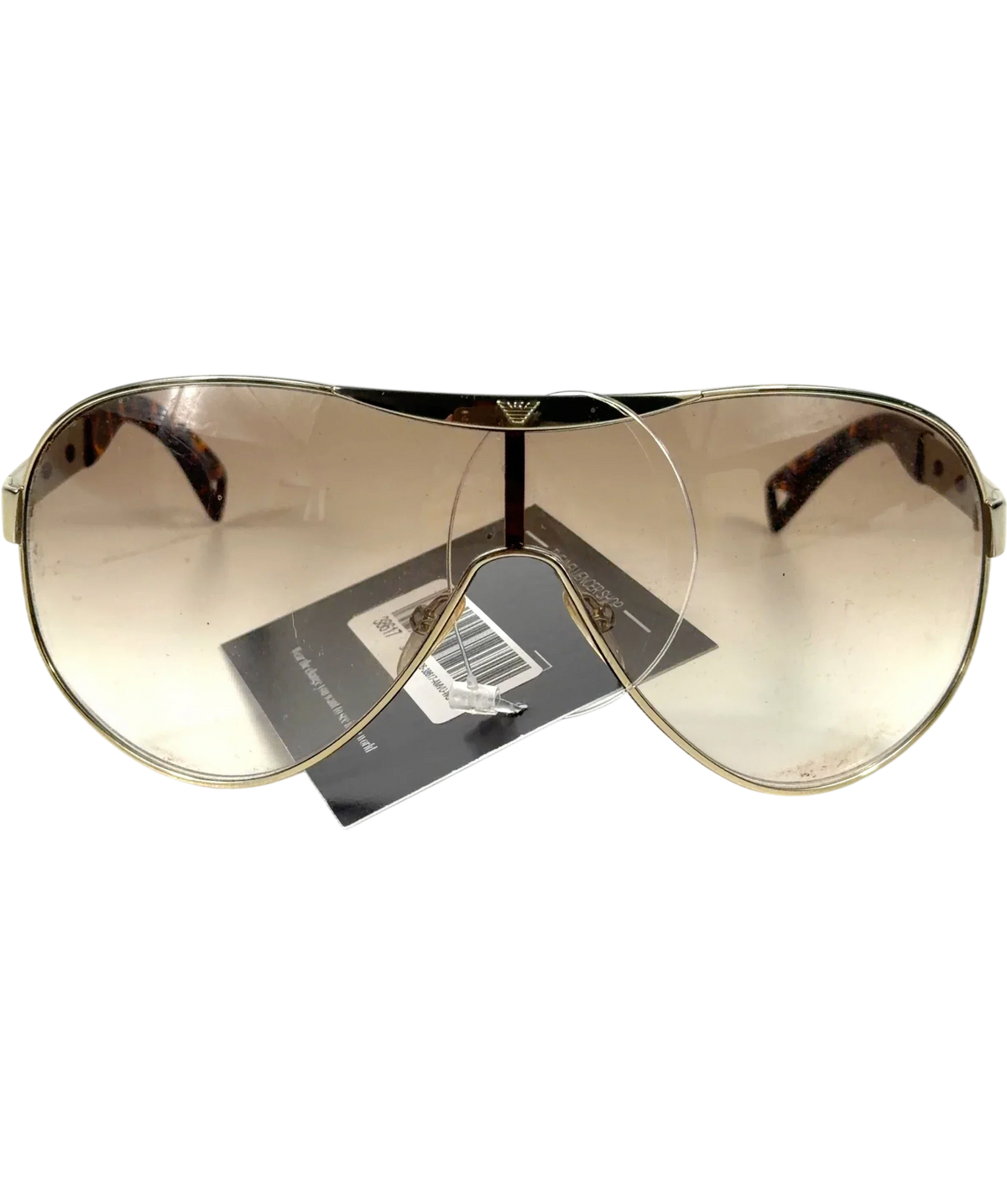Emporio Armani Brown shield sunglasses, size UK M — front