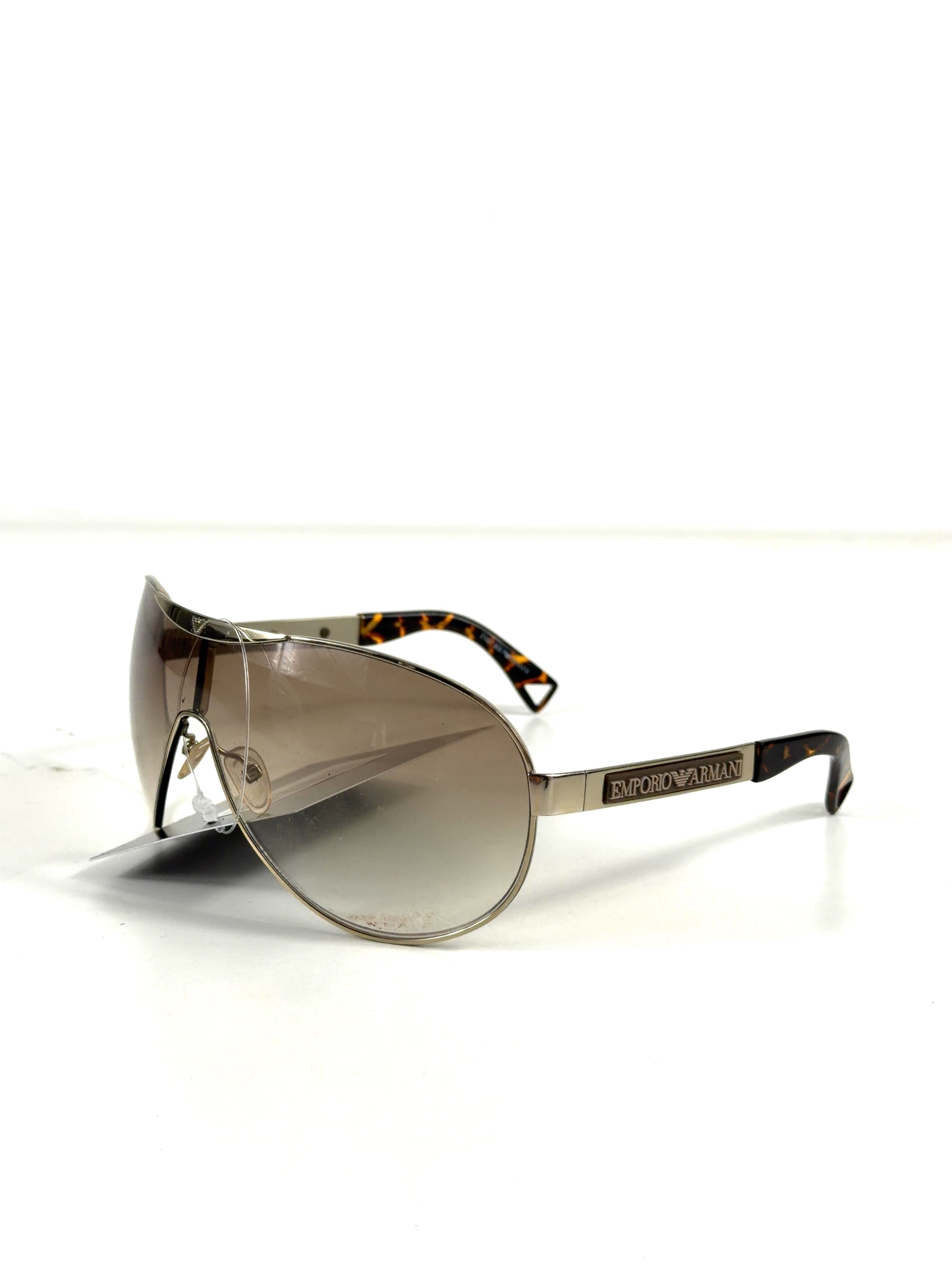 Emporio Armani Brown shield sunglasses, size UK M — back