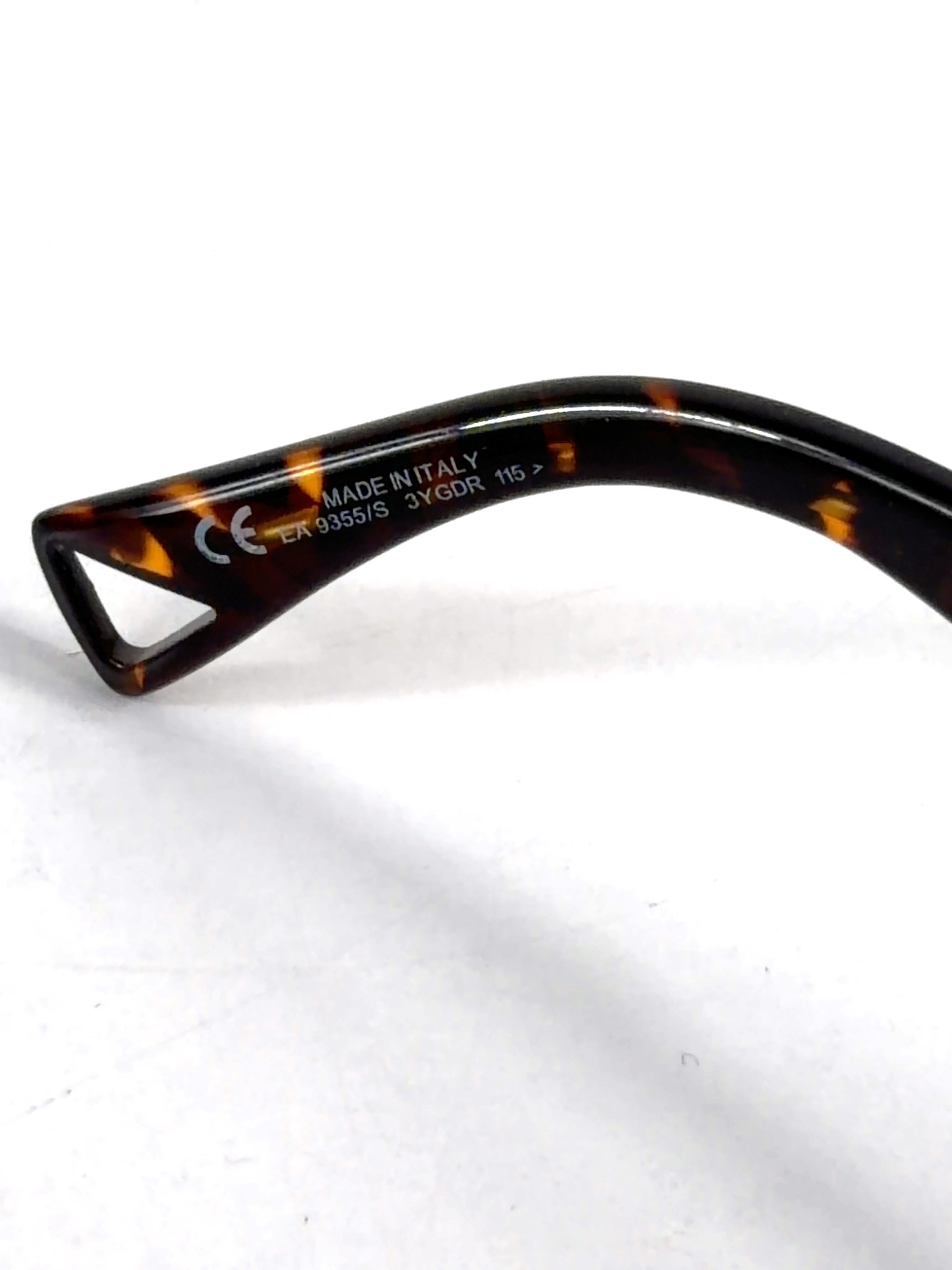 Emporio Armani Brown shield sunglasses, size UK M — care label