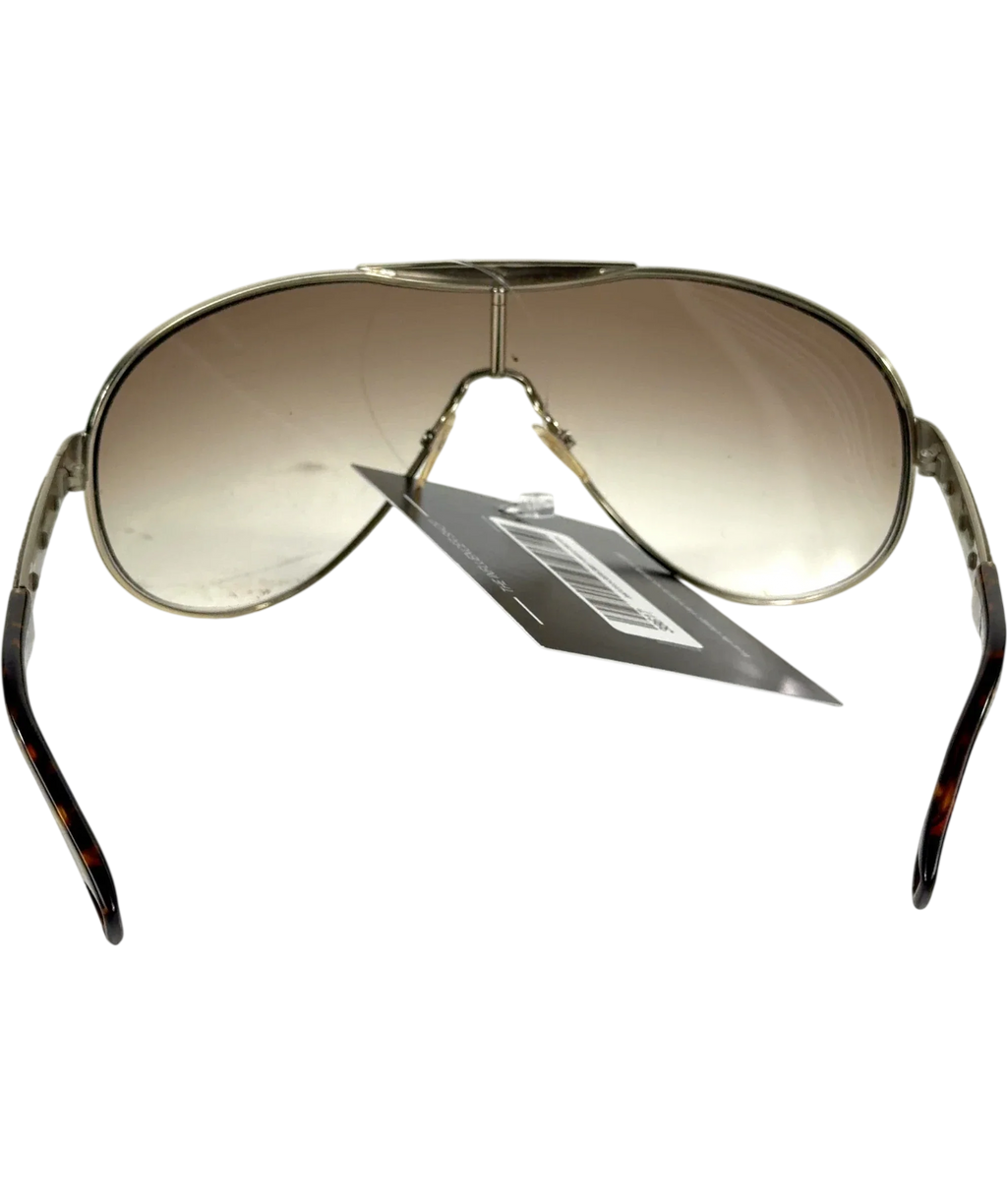 Emporio Armani Shield Sunglasses Brown UK M — Extra shot