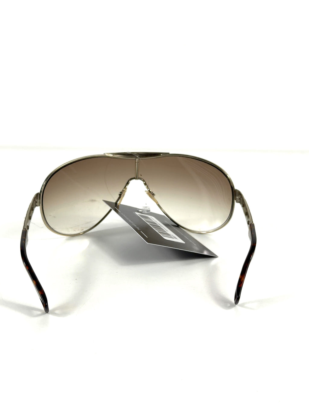 Emporio Armani Brown shield sunglasses, size UK M — fabric detail