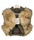 Jaded London Green Meka Faux Fur Knit Shrug Mu, size UK M — front