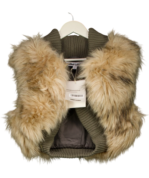 Jaded London Green Meka Faux Fur Knit Shrug Mu UK M