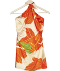 Windsor Cream floral halter mini dress, size UK S — front