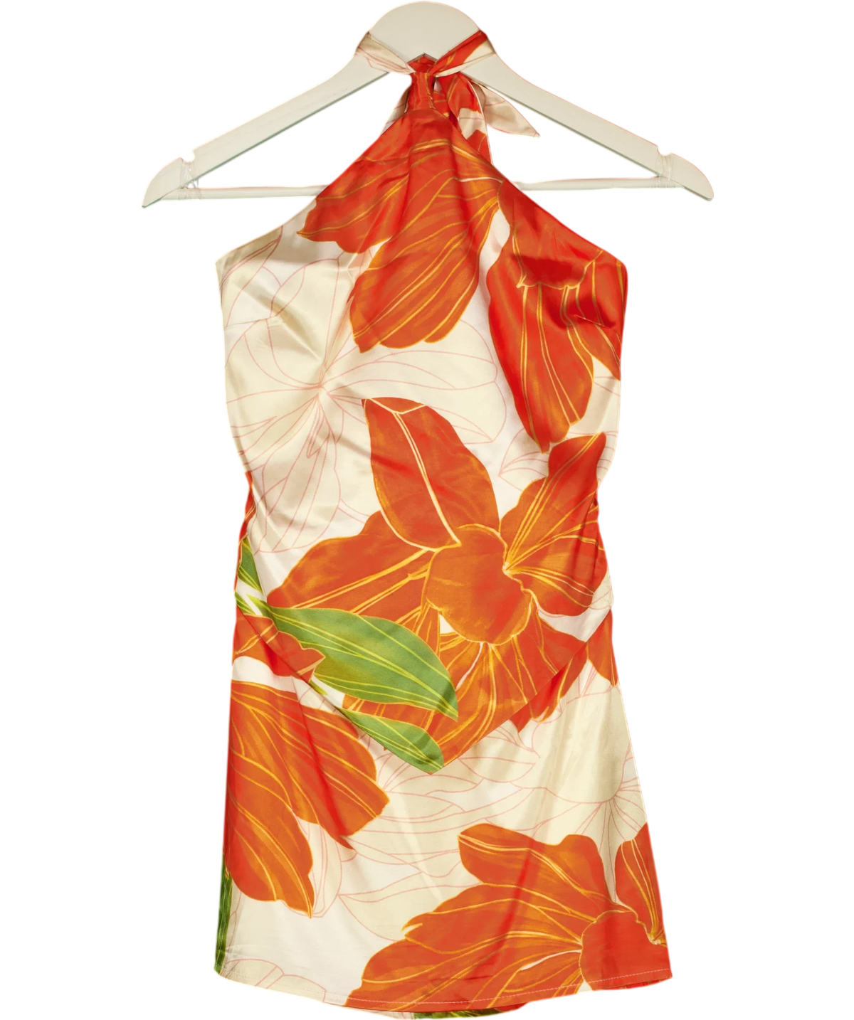 Windsor Cream floral halter mini dress, size UK S — front