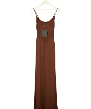 Noughts & Kisses Brown Lace Maxi Dress UK S