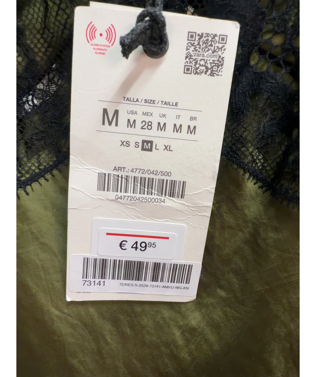 ZARA Green Colour, size UK M — care label