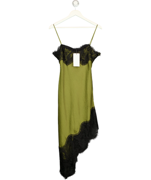 Zara Green Lace Trim Slip Dress UK M