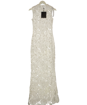 Noughts And Kisses White Crochet Maxi Dress UK S
