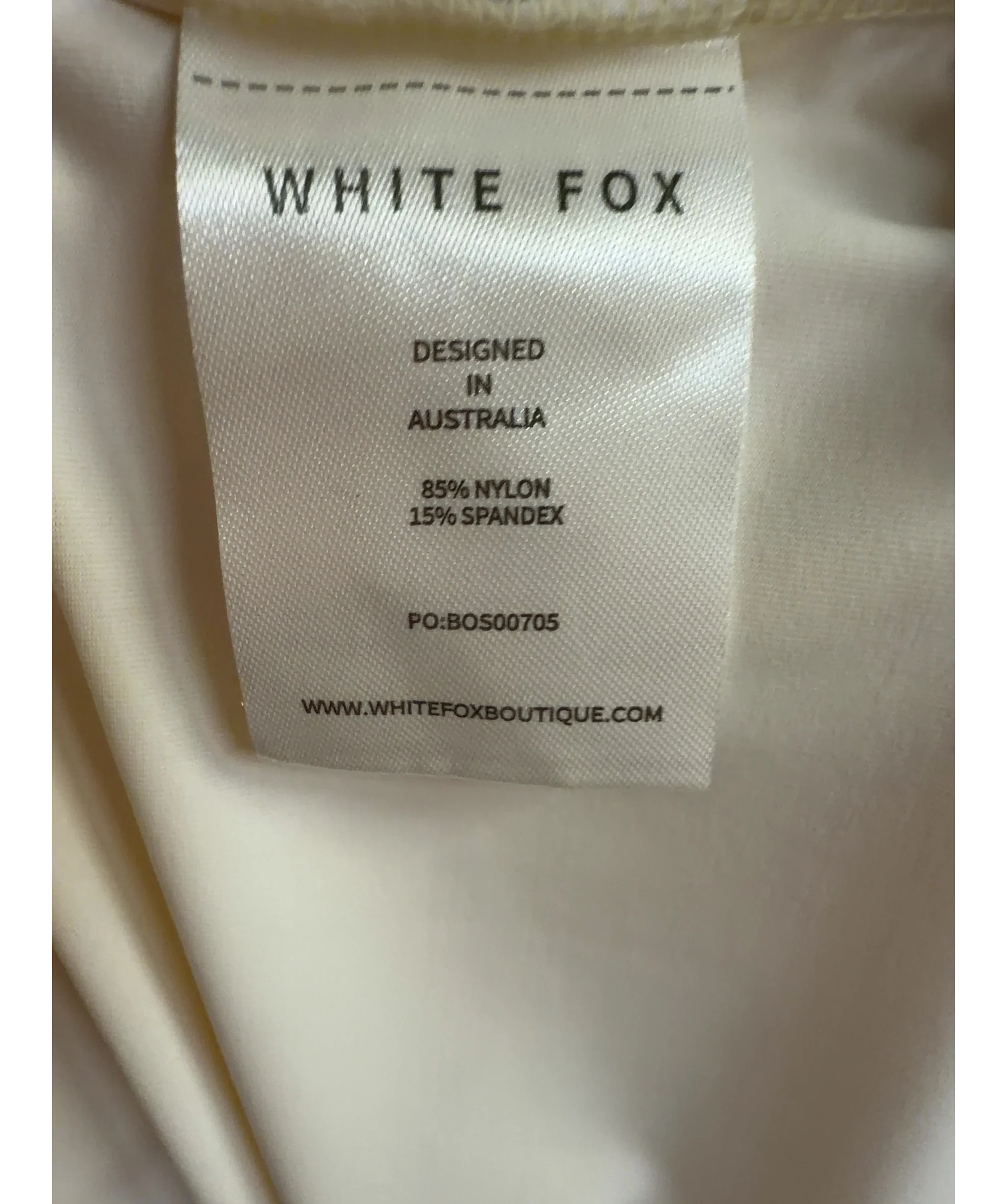 WHITE FOX Yellow Colour, size UK S — label
