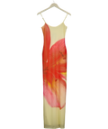 Peppermayo Yellow Bad News Mesh Maxi Dress, size UK 6 — front