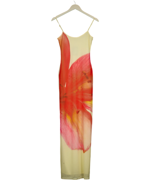 Peppermayo Bad News Mesh Maxi Dress Yellow UK 6