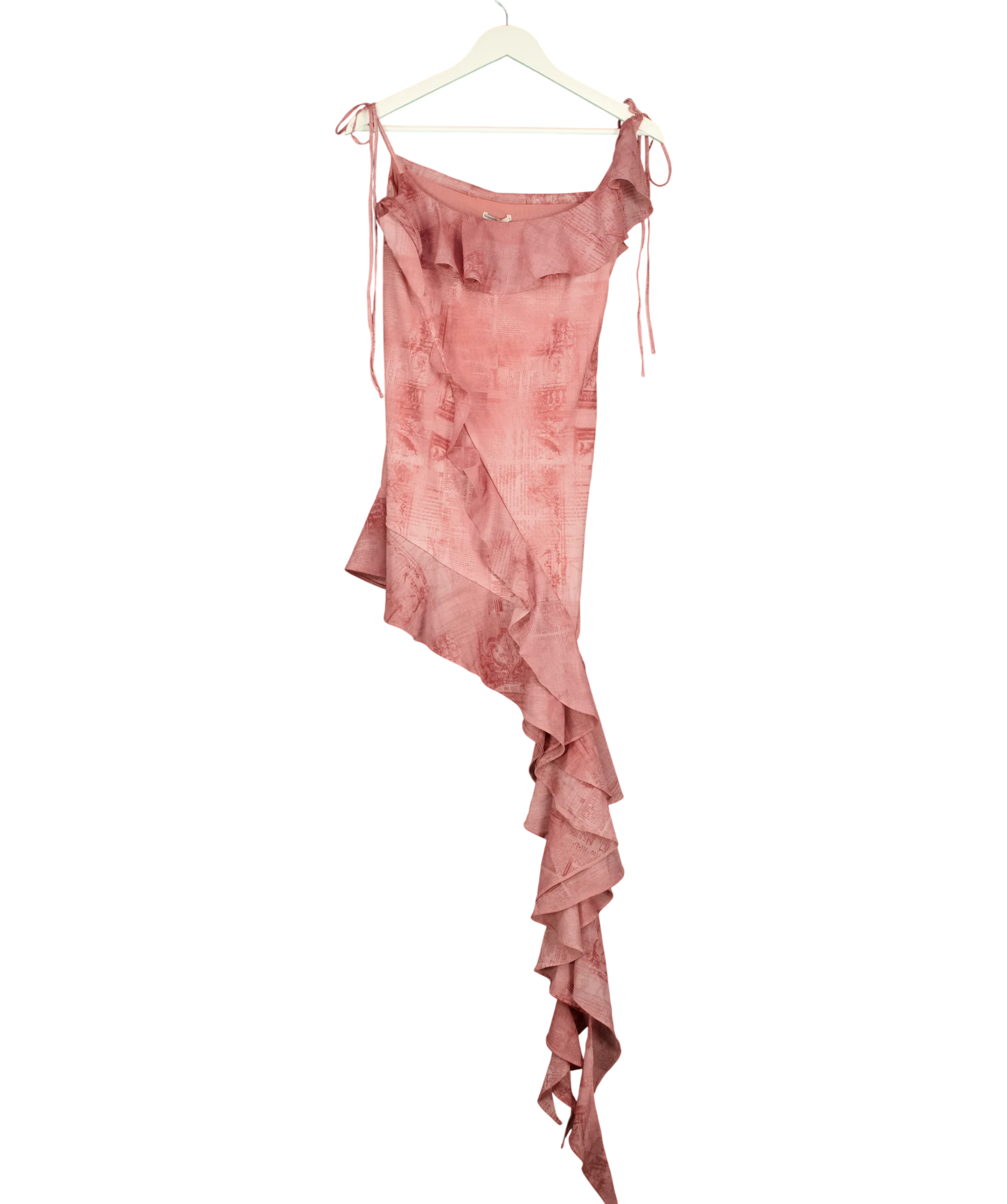 House of CB Pink Lyrah Ruffle-Trim Mini Dress, size UK S — front