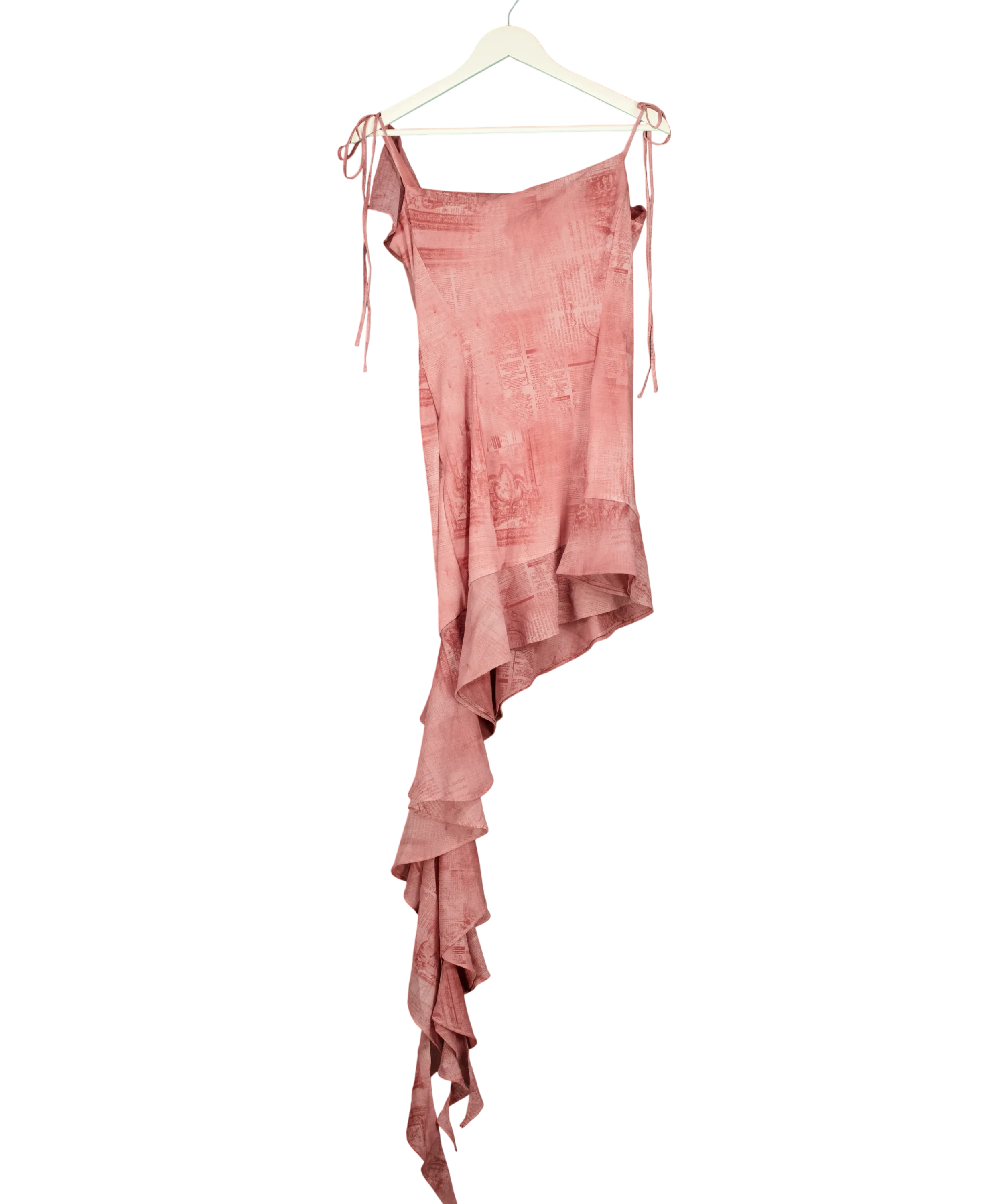 House of CB Pink Lyrah Ruffle-Trim Mini Dress, size UK S — back