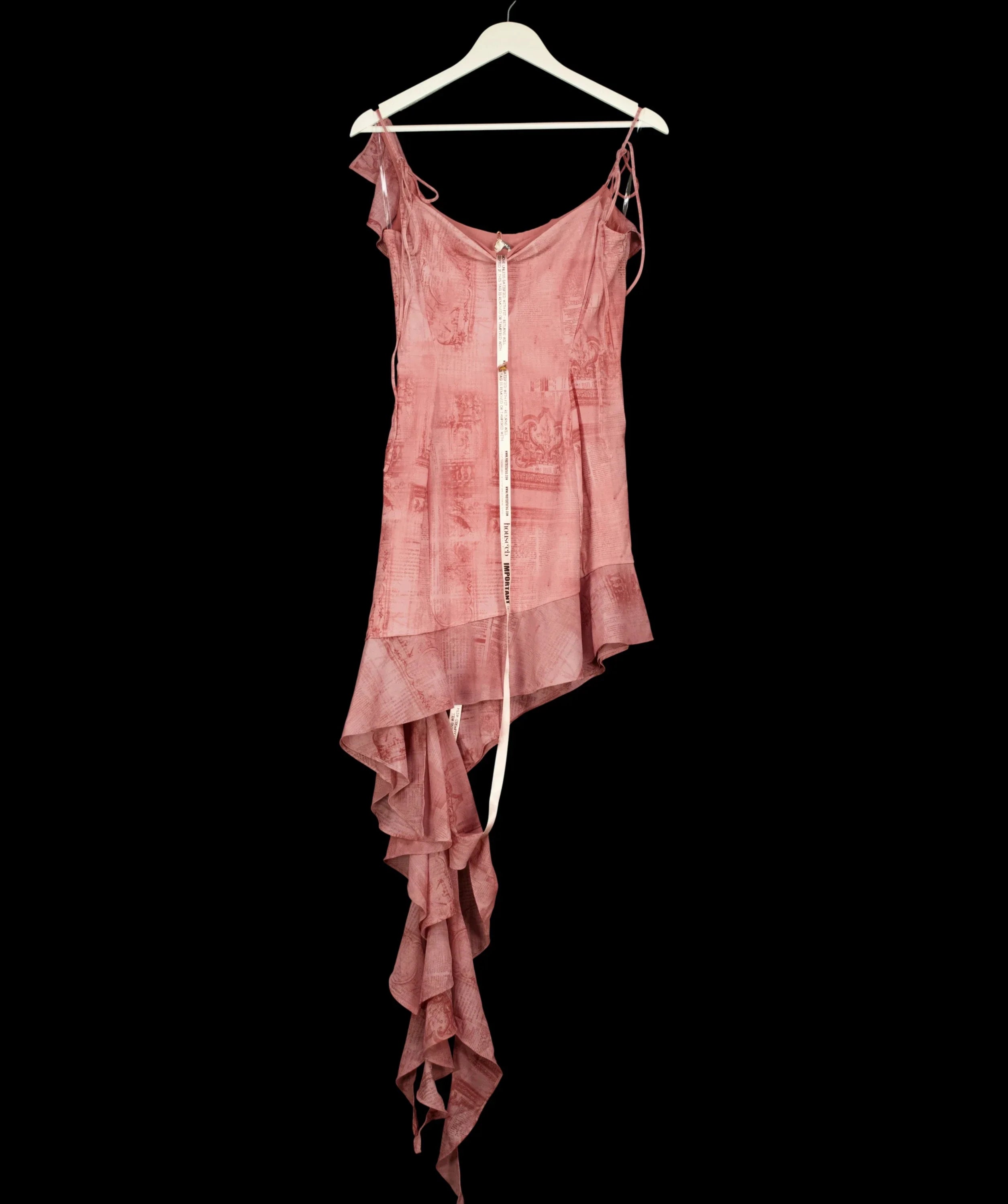 House of CB Pink Lyrah Pink Print Ruffle Mini Dress, size UK S — label