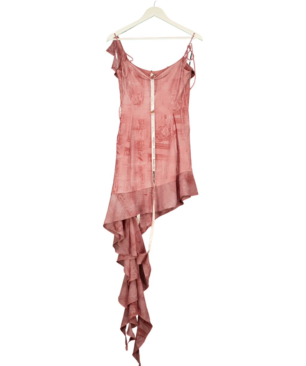 House of CB Pink Lyrah Pink Print Ruffle Mini Dress, size UK S — back