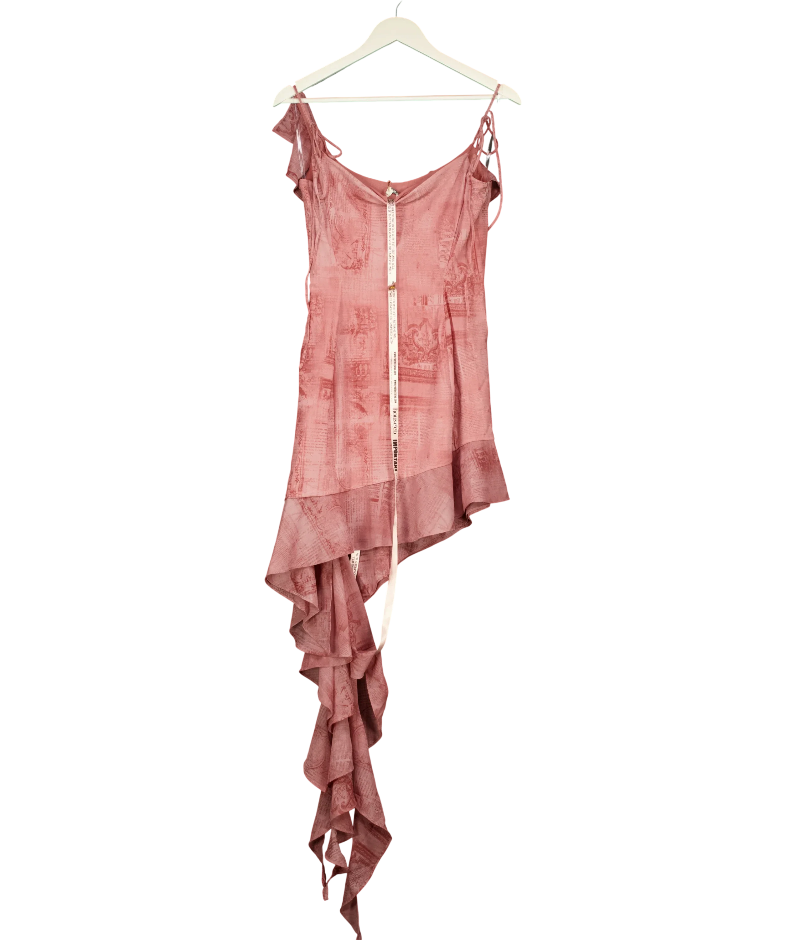 House of CB Pink Lyrah Pink Print Ruffle Mini Dress, size UK S — back