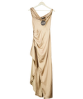 Babyboo Beige Juliene Satin Corset Maxi Dress Champagne beige, size UK S — front