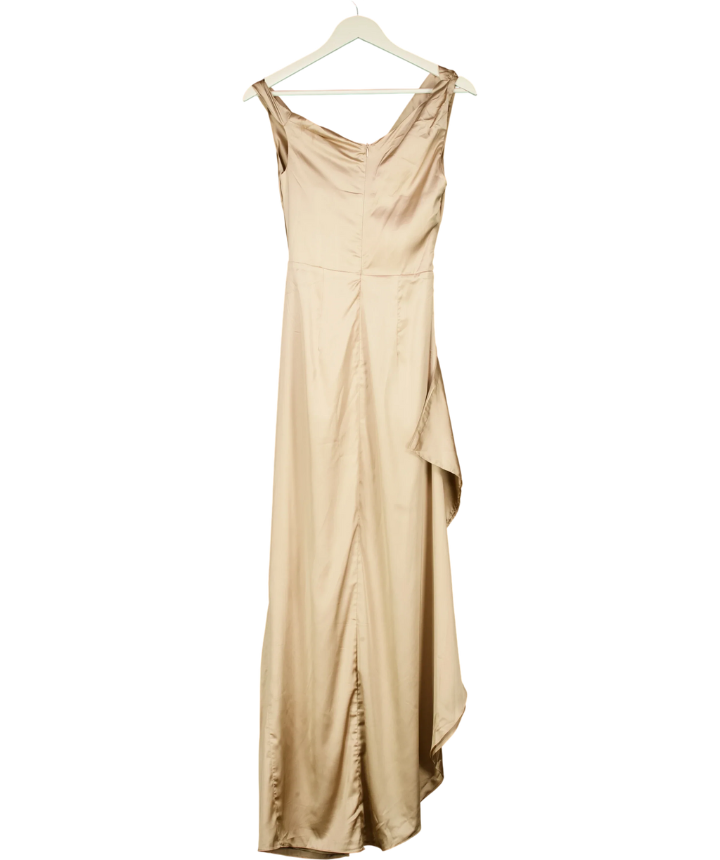 Babyboo Beige Juliene Satin Corset Maxi Dress Champagne beige, size UK S — back
