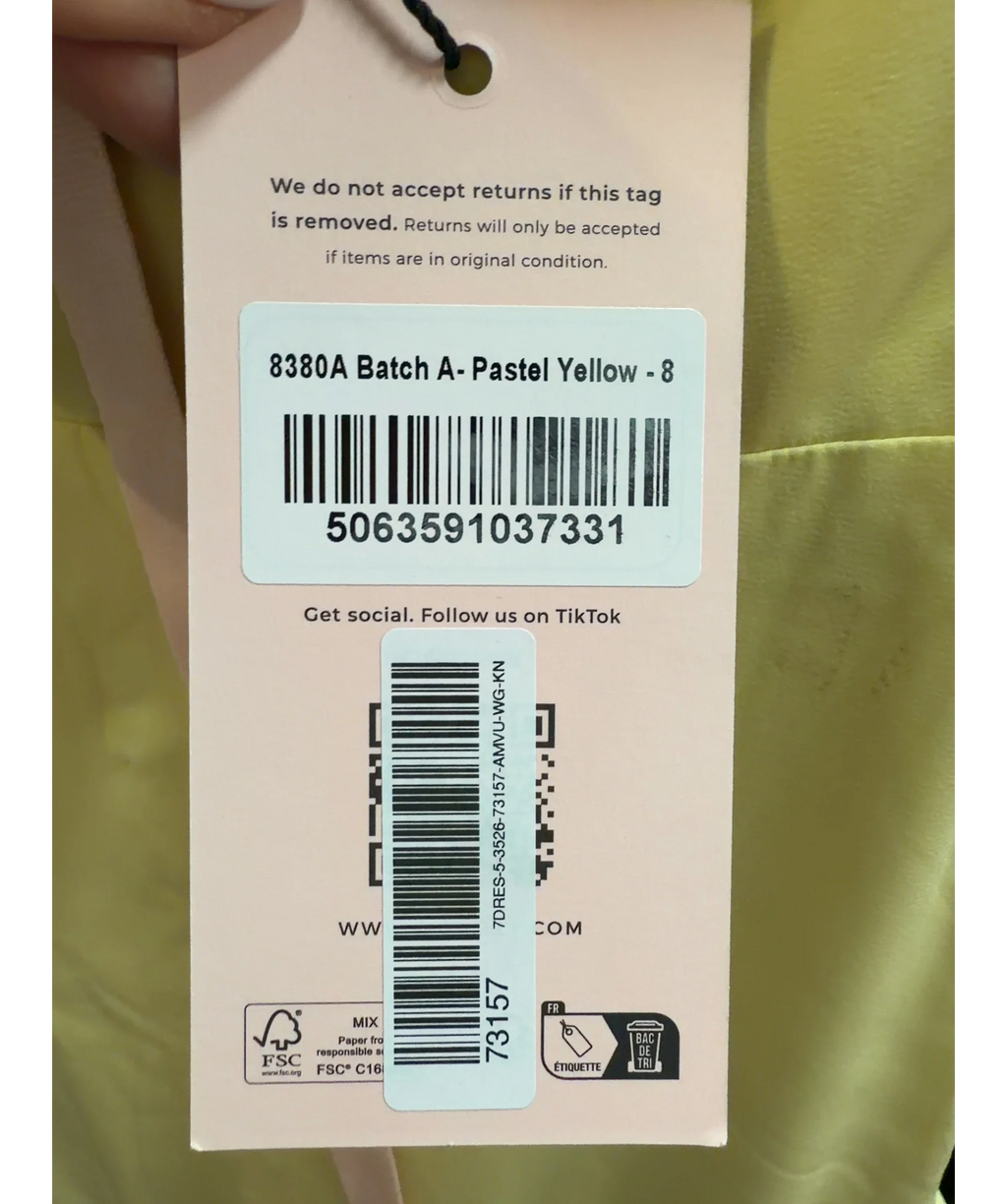 OH POLLY Yellow Colour, size UK 8 — label