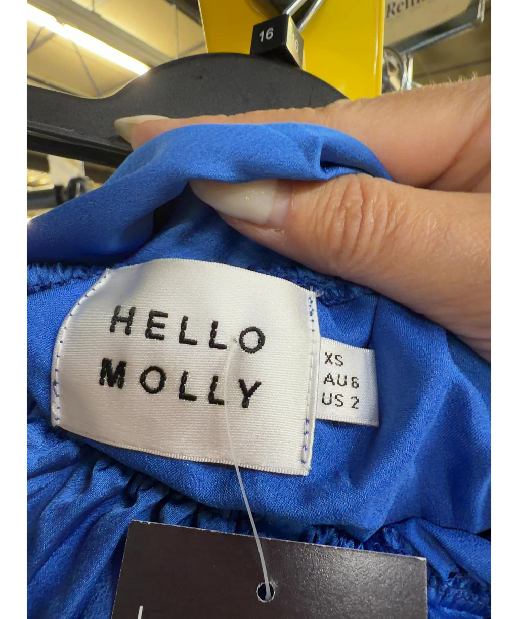 Hello Molly Blue Fashion Girlie Maxi Dress, size UK 6 — care label