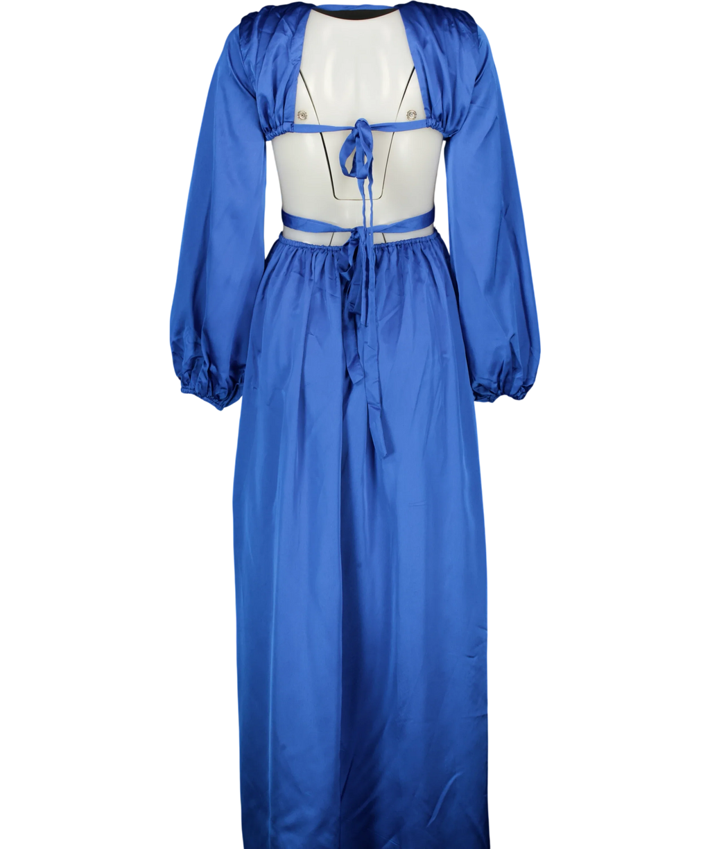 Hello Molly Blue Fashion Girlie Maxi Dress, size UK 6 — back