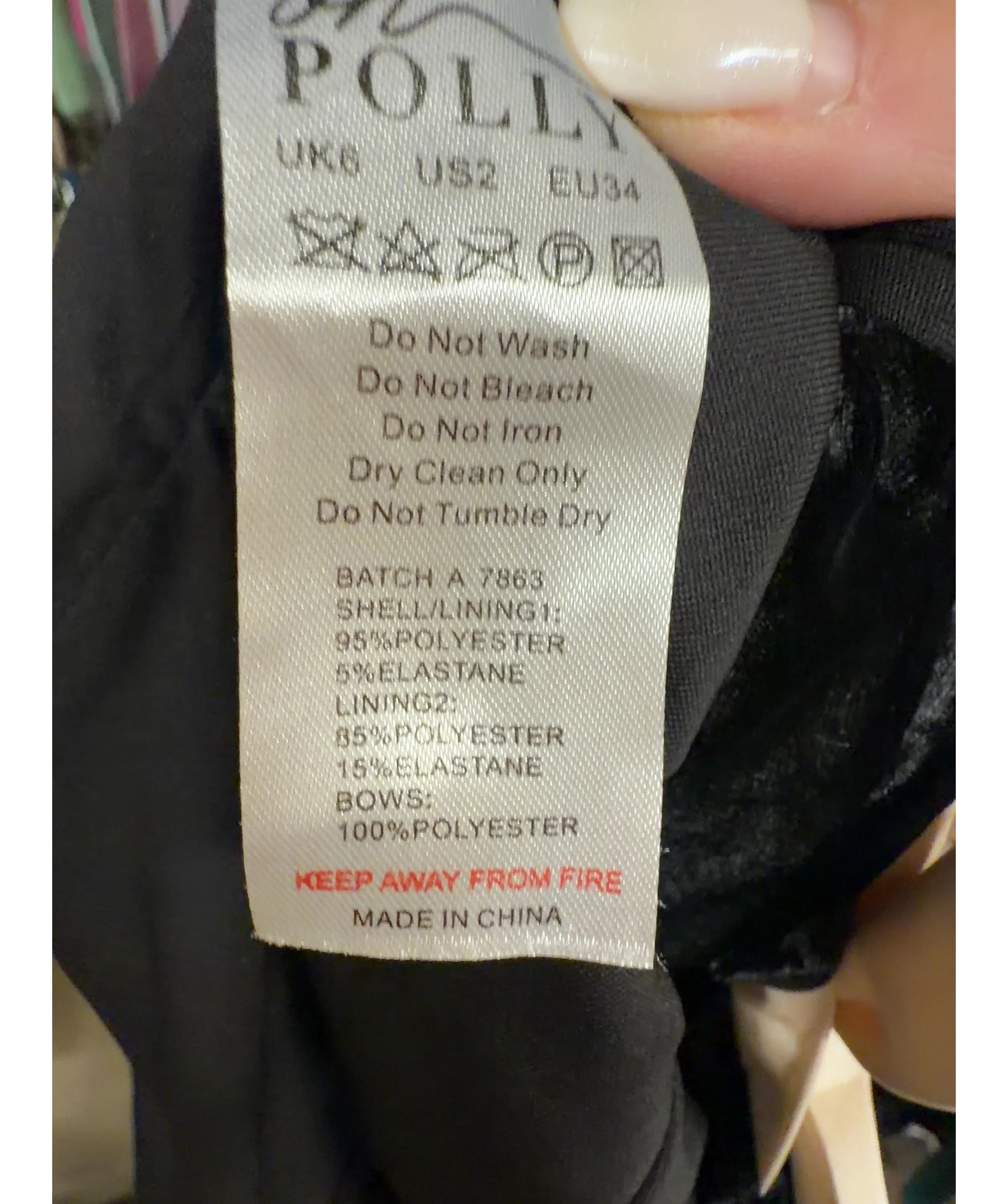 OH POLLY Black Colour, size UK 6 — label