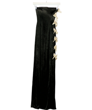 Oh Polly Black and Cream Bows Midi Dress UK 6